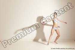 Underwear Gymnastic poses Woman White Moving poses Slim long brown Dynamic poses Academic